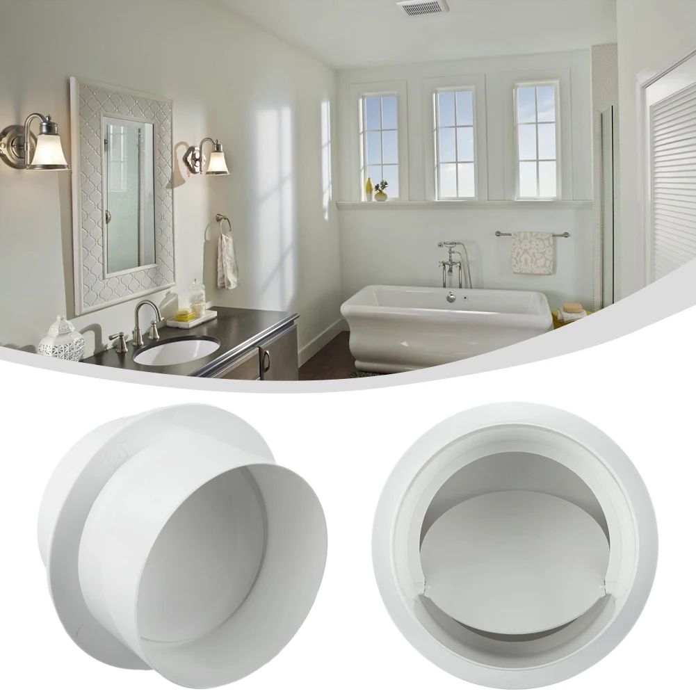 PVC Backdraft Damper Check Valve for Bathroom and Kitchen Fan Vent Pipes Round Shape Reverse Water and Airflow