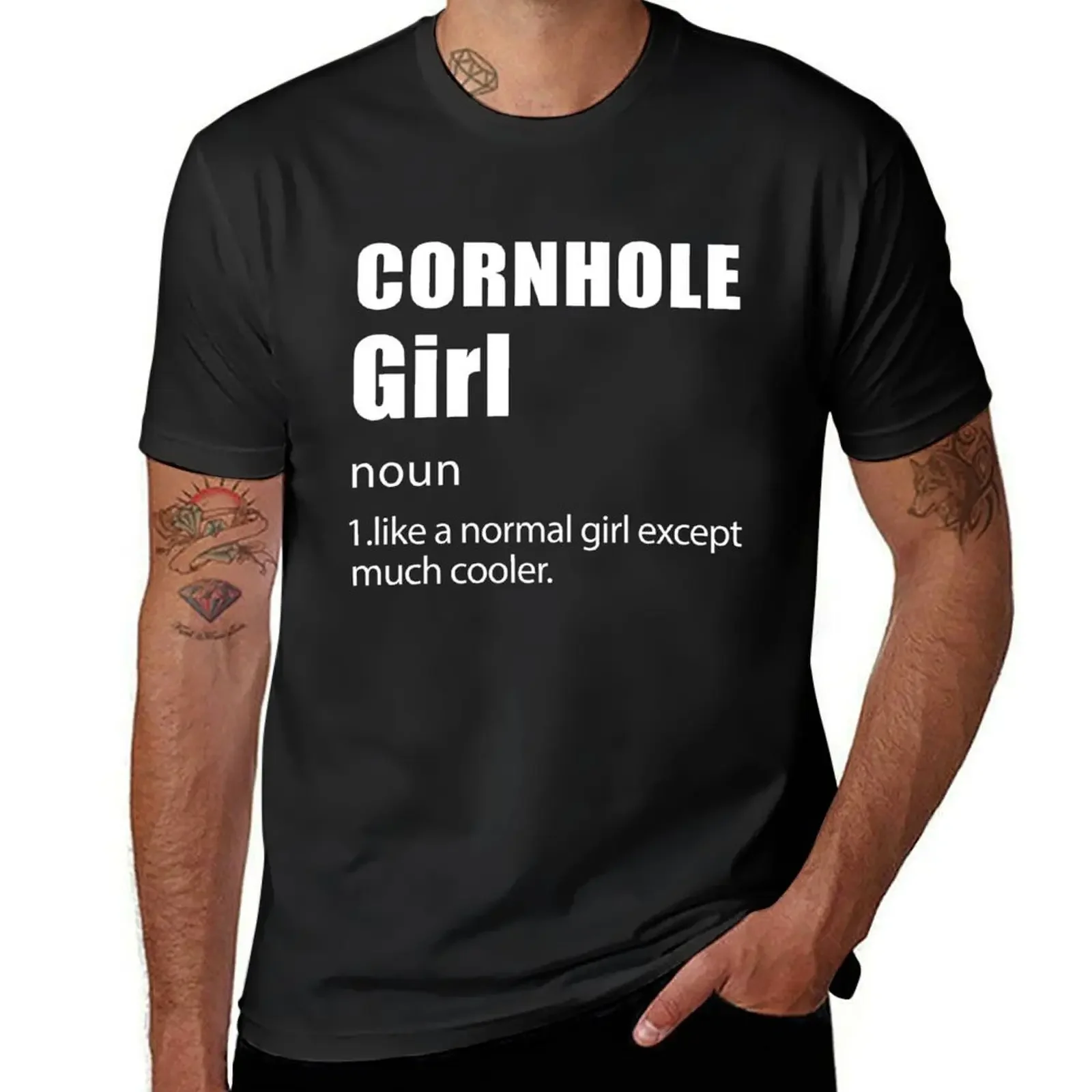 Cornhole Girl Definition, Funny Cornhole Design, Cornhole Quote T-Shirt summer tops anime stuff mens white t shirts