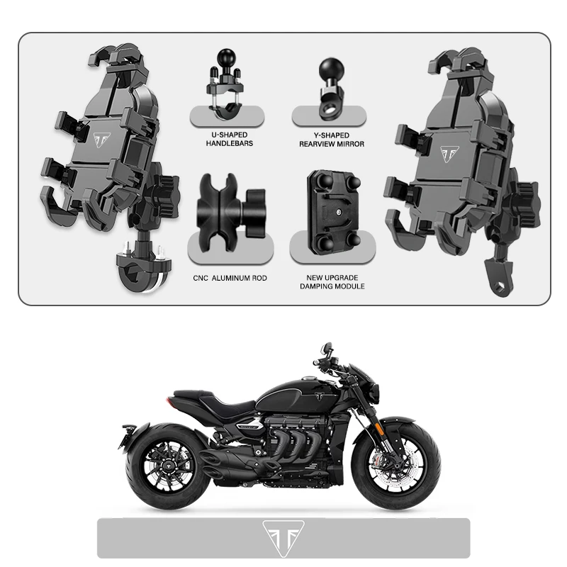 

Phone Mount Stand Motorcycle Holder 360° Rotatable ABS Adjustable For Triumph Trident 660 Tiger 800 900 Tiger800 Tiger900