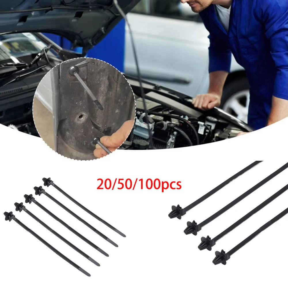 

20/50/100Pcs New Nylon Cable Tie Buckle Practical 165*5mm Fastening Rings Reusable Universal Tie Holder Car Daily Repair
