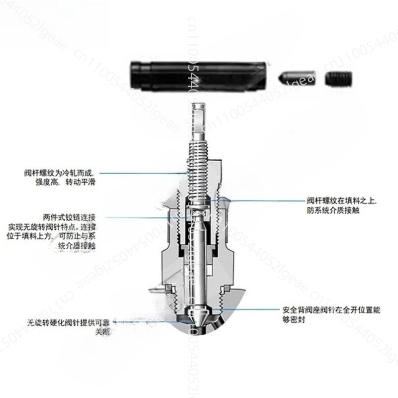 الفولاذ المقاوم للصدأ صمام إبرة الضغط العالي للغاية 316 صمام إبرة مزورة صمام التوقف 10000Psi لوحة 70Mpa #3