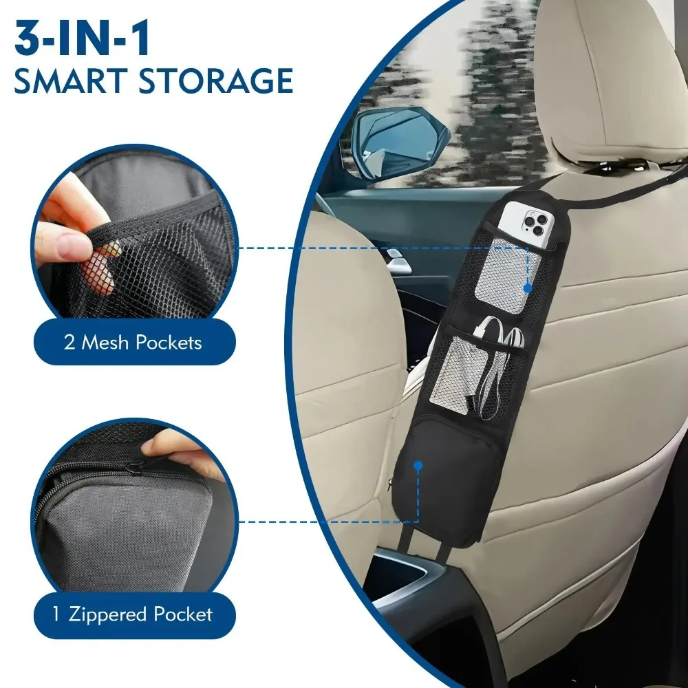Universal Car Seat Side Hanging Storage Organizer Bag Multifunctional Vehicle Mesh Pocket Hold Car Interior Accessories