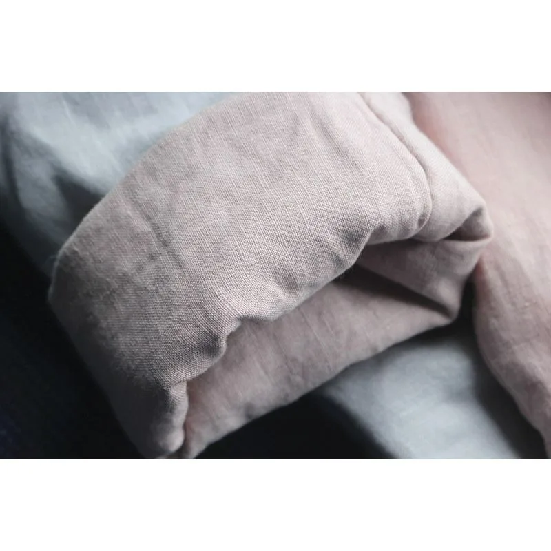 النمط الصيني القطن الكتان سترة المرأة 2025 جديد الخريف موضة رقيقة منتصف طول معطف مع مشبك ملابس الشتاء غير رسمية