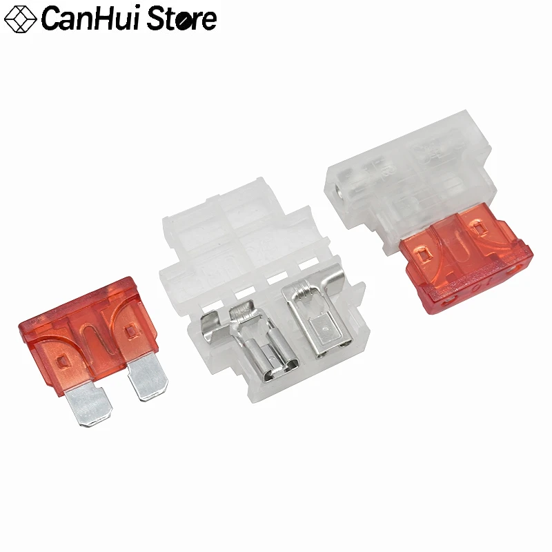 5PCS Auto Standard Middle Fuse Holder + Car Boat Truck ATC ATO Blade Fuse 1A 2A 3A 4A 5A 7.5A 10A 15A 20A 25A 30A 35A 40A 50A