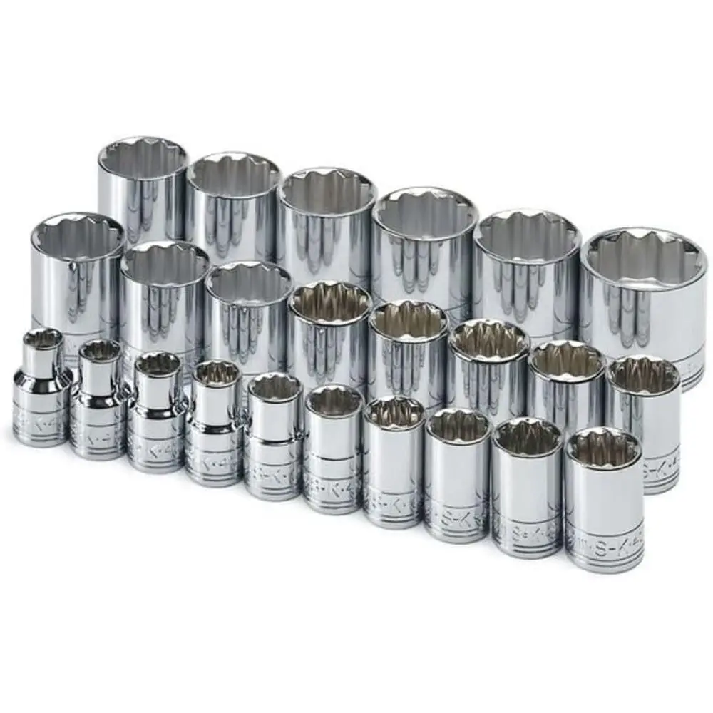 

24 Piece, 12-Point Metric Socket Set, 1/2 Drive, Stand, 10mm to 36mm
