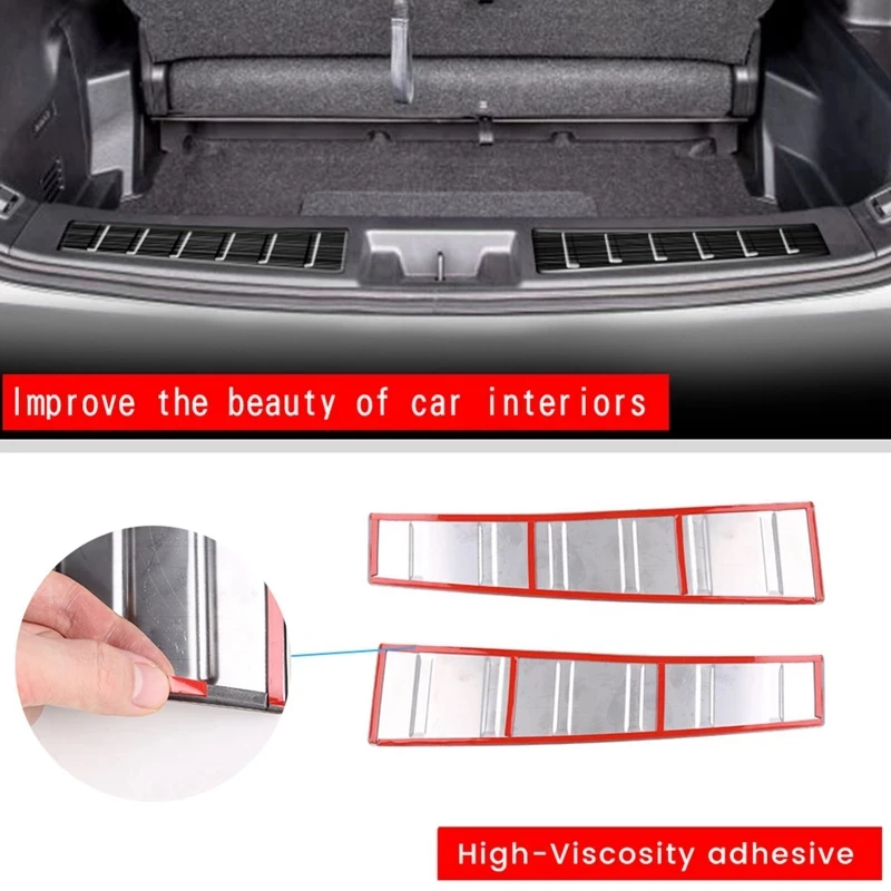 Stainless Steel Rear Bumper Guard Plate Cover Trim for Mitsubishi Outlander 2022 2023 Trunk Inner Guard Protector Silver/Black view 6