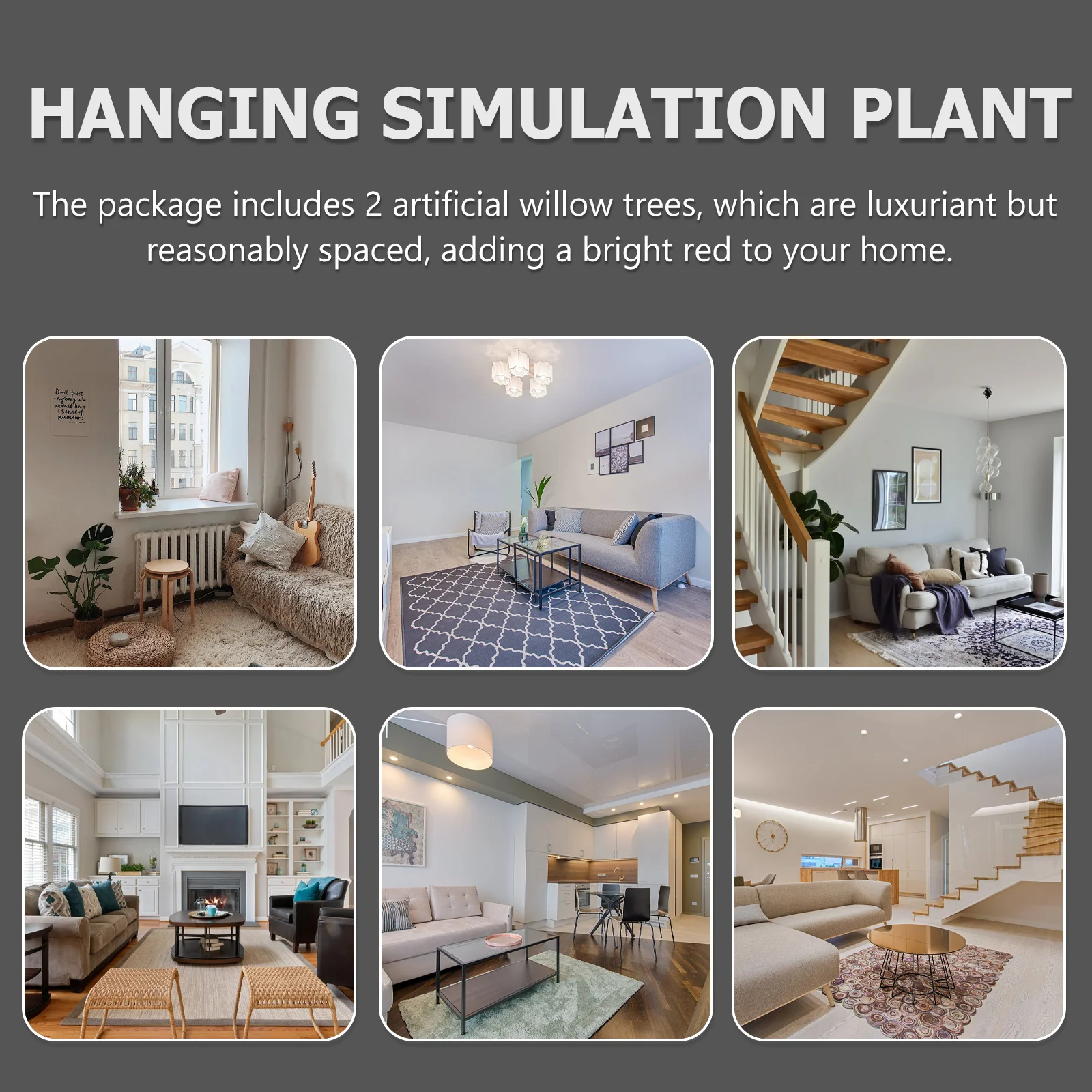 

2pcs Artificial Plants Hanging Vine Simulation Willow Faux Wedding Decoration Home Garden Balcony Party Arrangement