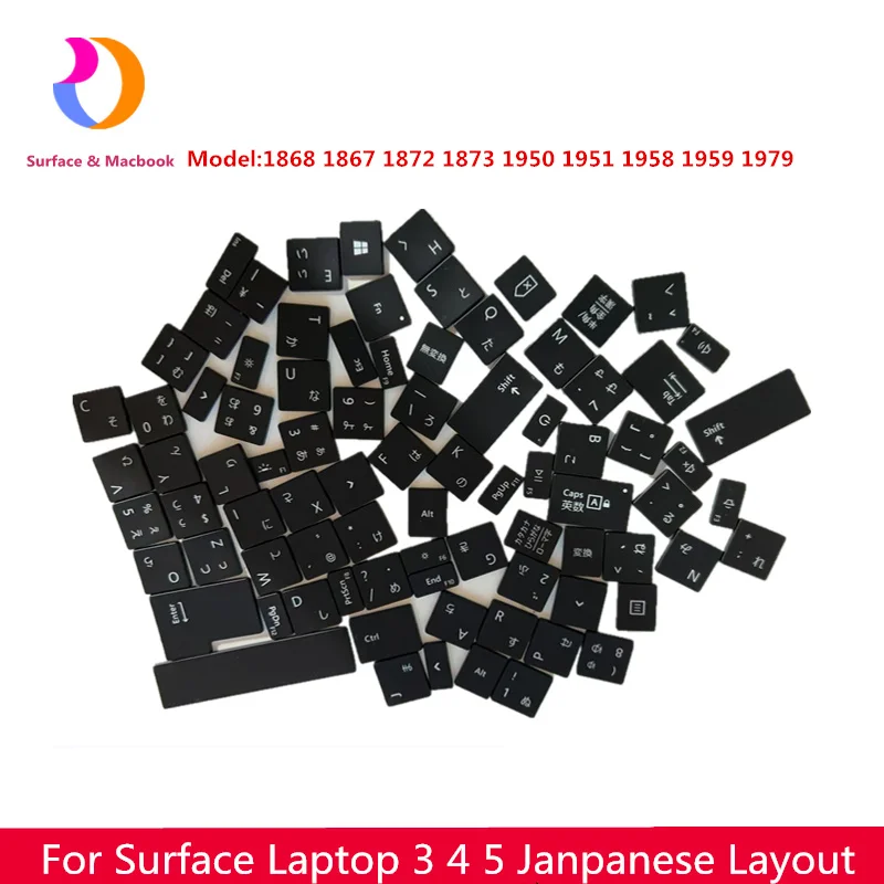 New Key Cap For Microsoft Surface Laptop 3 4 5 JP Japanese Layout Black 1868 1867 1872 1873 1950 1951 1958