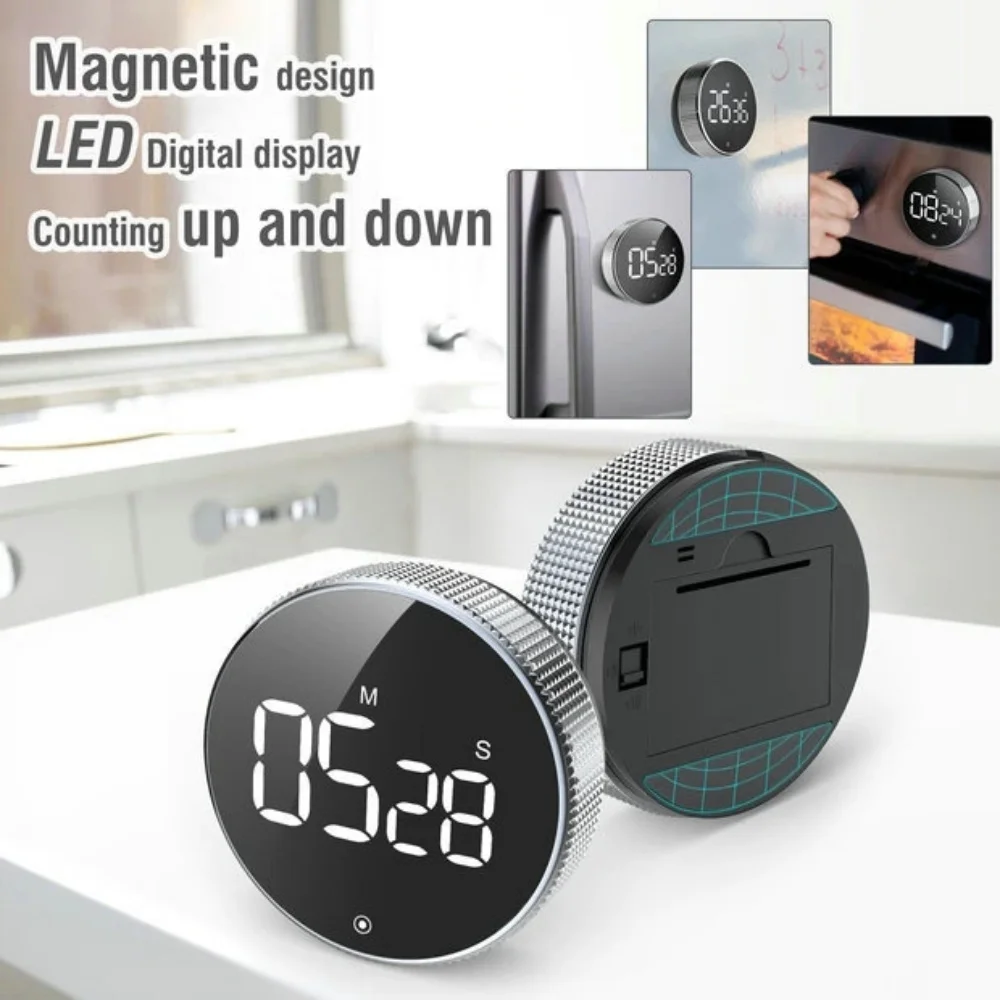 Led Digital Timer For Kitchen Cooking Shower Learning Stopwatch Alarm Countdown Timer Rotating Volume Adjustment Magnetic