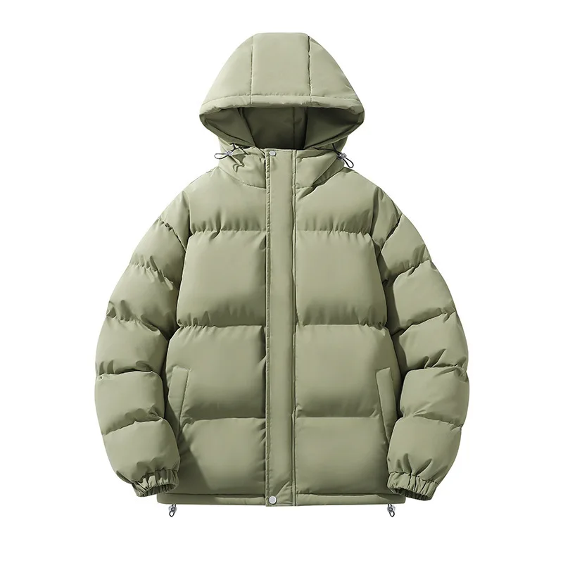 Men Winter Parkas Down Jacket New Thicken Cold-proof Loose Male Outerwear Solid Color Long Sleeve Versatile Man Hooded Coat