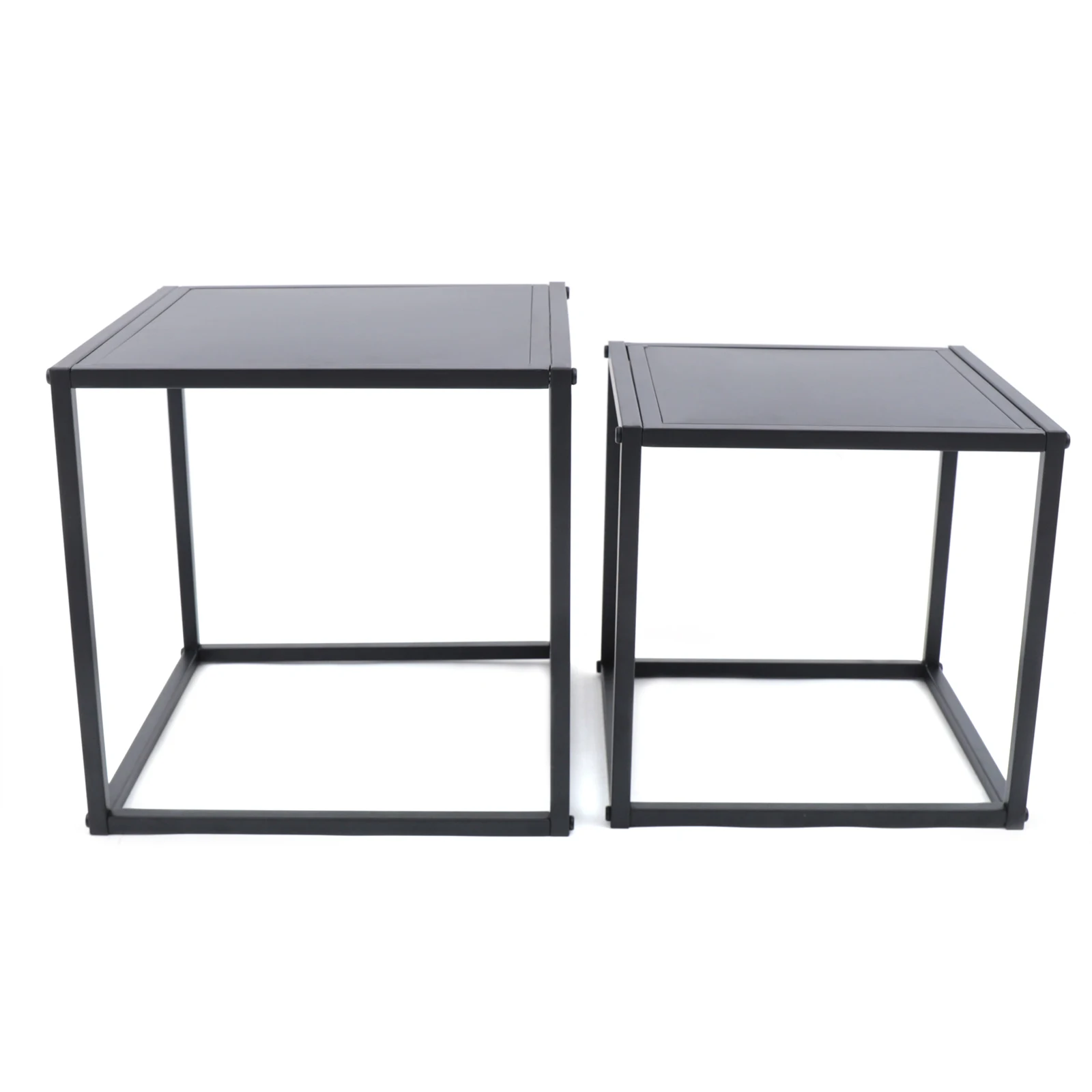 

2PCS Modern Coffee Table Tray Table Square Metal Holder Black Anti-Rust And Waterproof Outdoor & Indoor for Home, Office