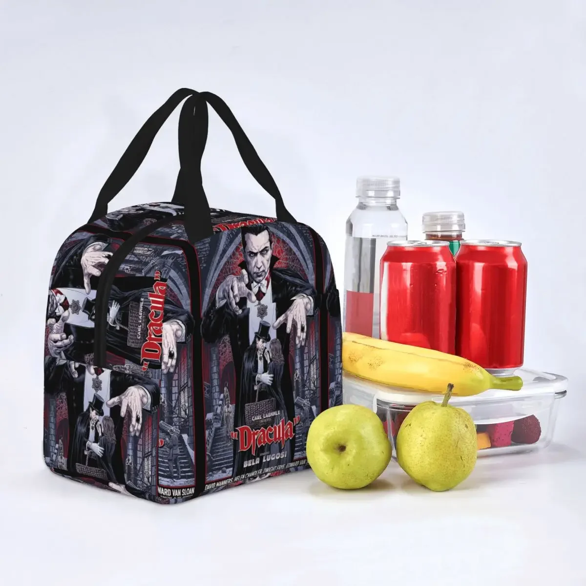 Horror Of Dracula 3 Insulated Lunch Bag Cooler Bag Lunch Container Horror of Dracula Tote Lunch Box Food Storage Bags Travel