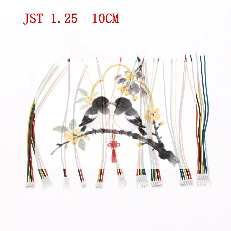 10Pcs Mini Micro JST Connector 1.25mm Cable With 2/3/4/5/6 Pin Male Female Plug 100mm Set For Electronic Components