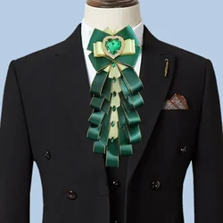 Men's Wedding Bow Tie Luxury Original Design Handmade Jewelry High-end Business Banquet Collar Flower Heart Rhinestone Bowties