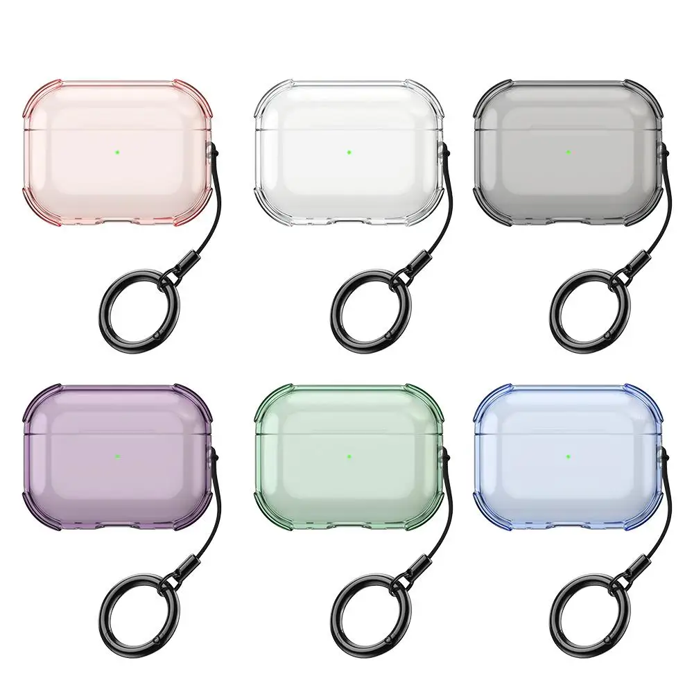 เคสสำหรับแอร์พอดโปร 3 พร้อมพวงกุญแจ เคสบลูทูธไร้สายสำหรับแอร์พอดโปร เคสเรียบง่ายกันกระแทก