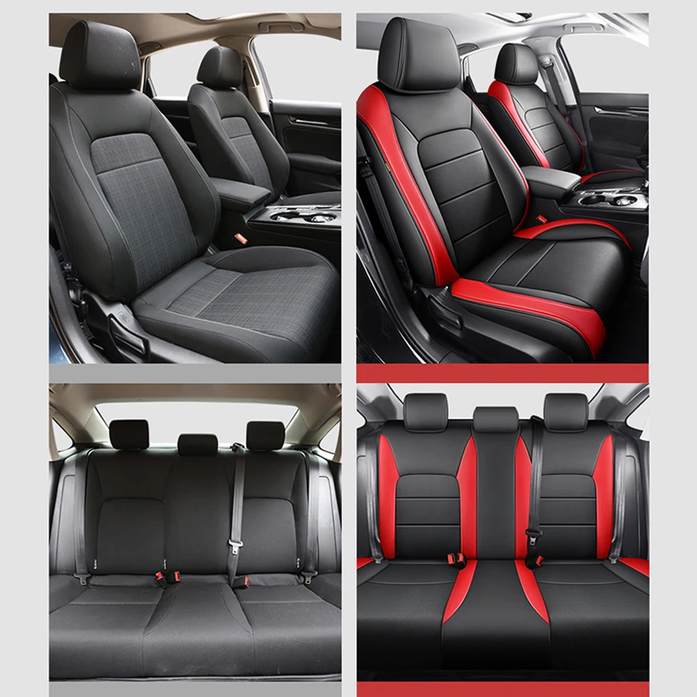 Custom Fit Car Seat Covers For Honda Civic Sedan Sport 2022 2023 2024 Waterproof Interior Accessories Seat Cushion-Leatherette