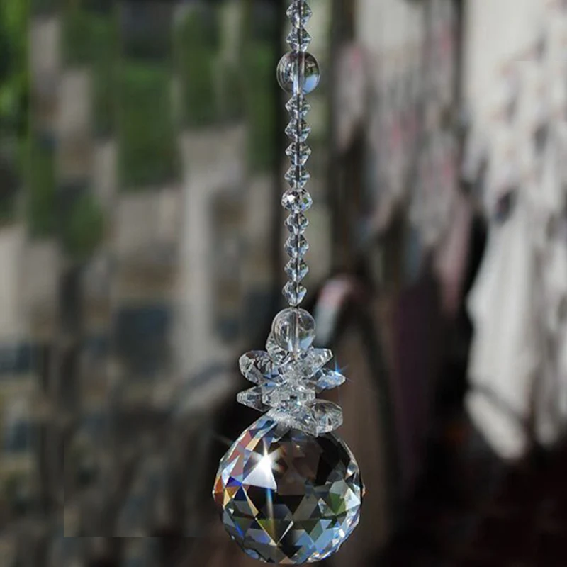 1PCS Crystal Rainbow Suncatcher Ball Prism Hanging Fengshui Pendant Window Ornament 20mm 30mm 40mm