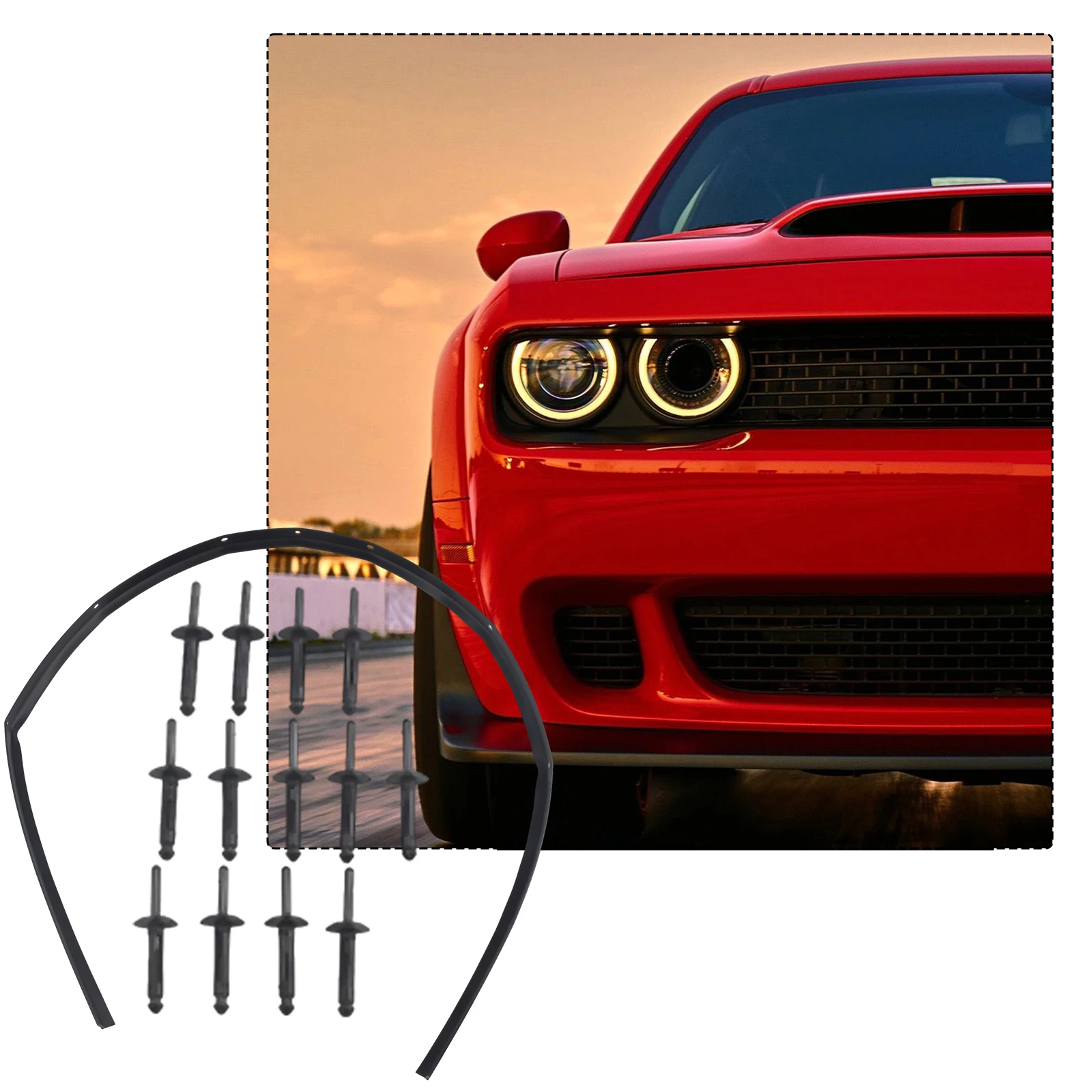 Front Fascia Hood Seal Waterproof With Rivets For Dodge 2008-2022 68051392AB 68051392AA Modification Accessory