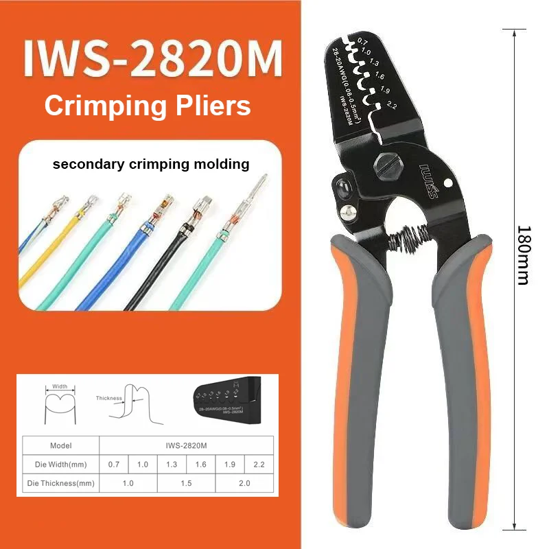 

IWISS IWS-2820M Mini Micro Open Barrel Crimping PlierIWS-2412M JAM MolexTyco JST Terminals and Connectors Mini Hand Crimper Tool