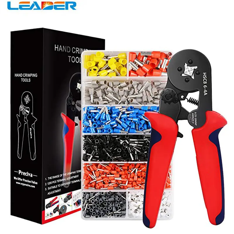 

LEADER Free Shopping Tube Terminals Crimper Self-Adjusting-Tool Crimping Plier,0.25-6.0mm2(24-10 AWG)Terminals Crimping Tools