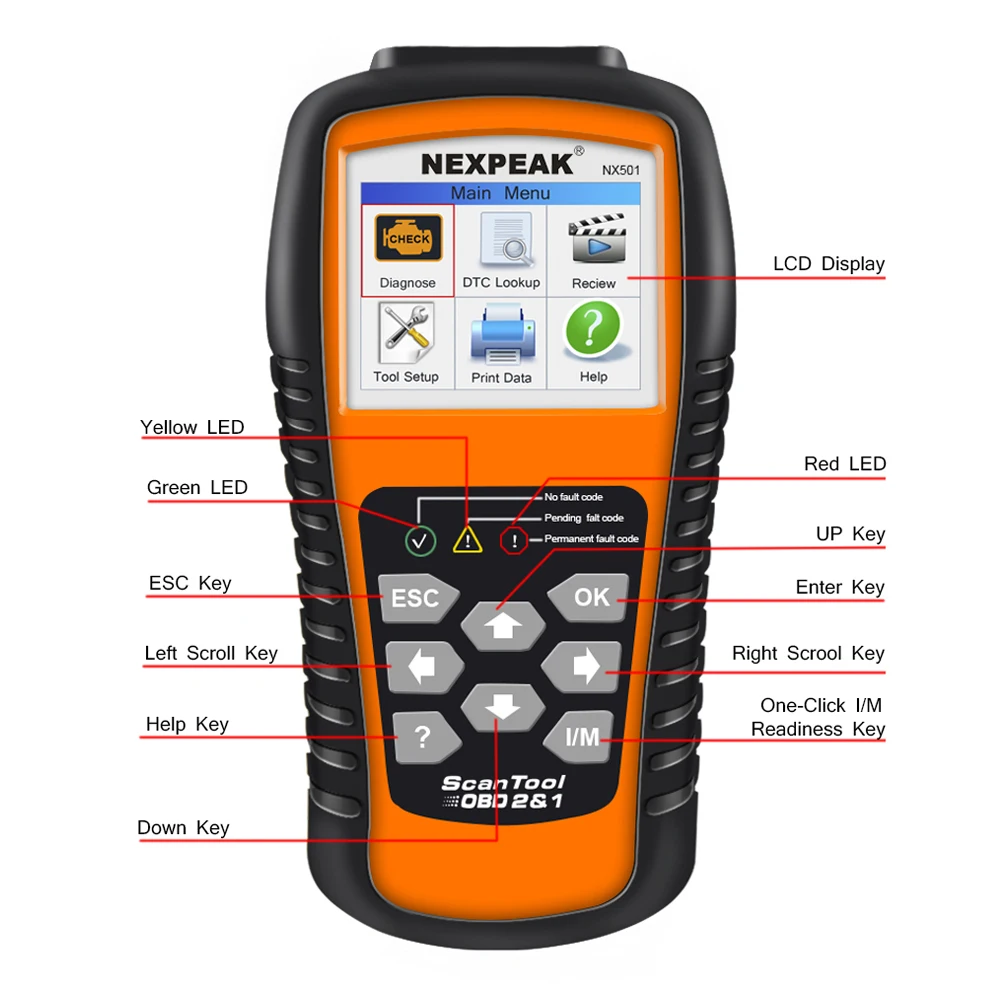 2024 NEXPEAK NX501 OBD2 Car Scanner Full Obd 2 Auto Diagnostic Scanner NEXPEAK Auto Diagnostic Tool for Auto Scanner Automotive