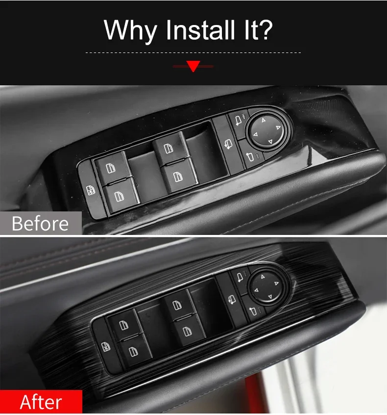 Für Mazda 3 BP 2019 2020 2021 2022 2023 2024 2025 2026 Auto-Fensterheber-Schalter-Panel-Verkleidung Zubehör LHD – Detail 2