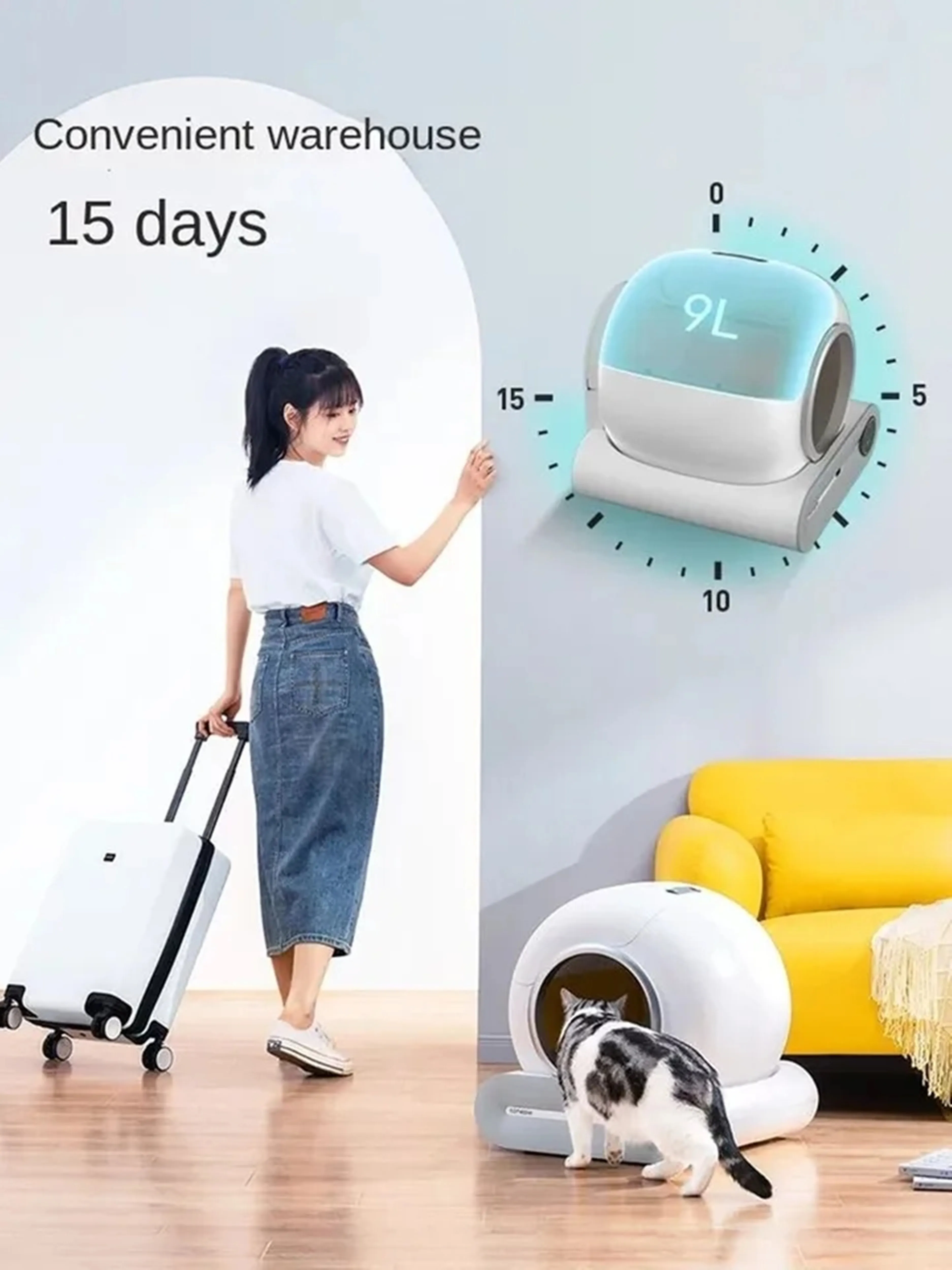 【Engelse Versie Tonepie Automatische Slimme Kattenbak App Controle Huisdier Toilet Kattenbak Ionische Deodorizer 65l