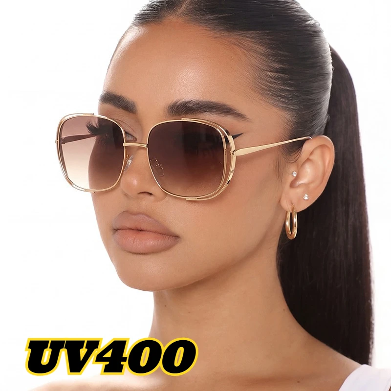 

Fashionable Square-Frame Sunglasses Women's INS Style Outdoor UV-Protective Openwork-Frame Sun Glasses Classic Driving Shades