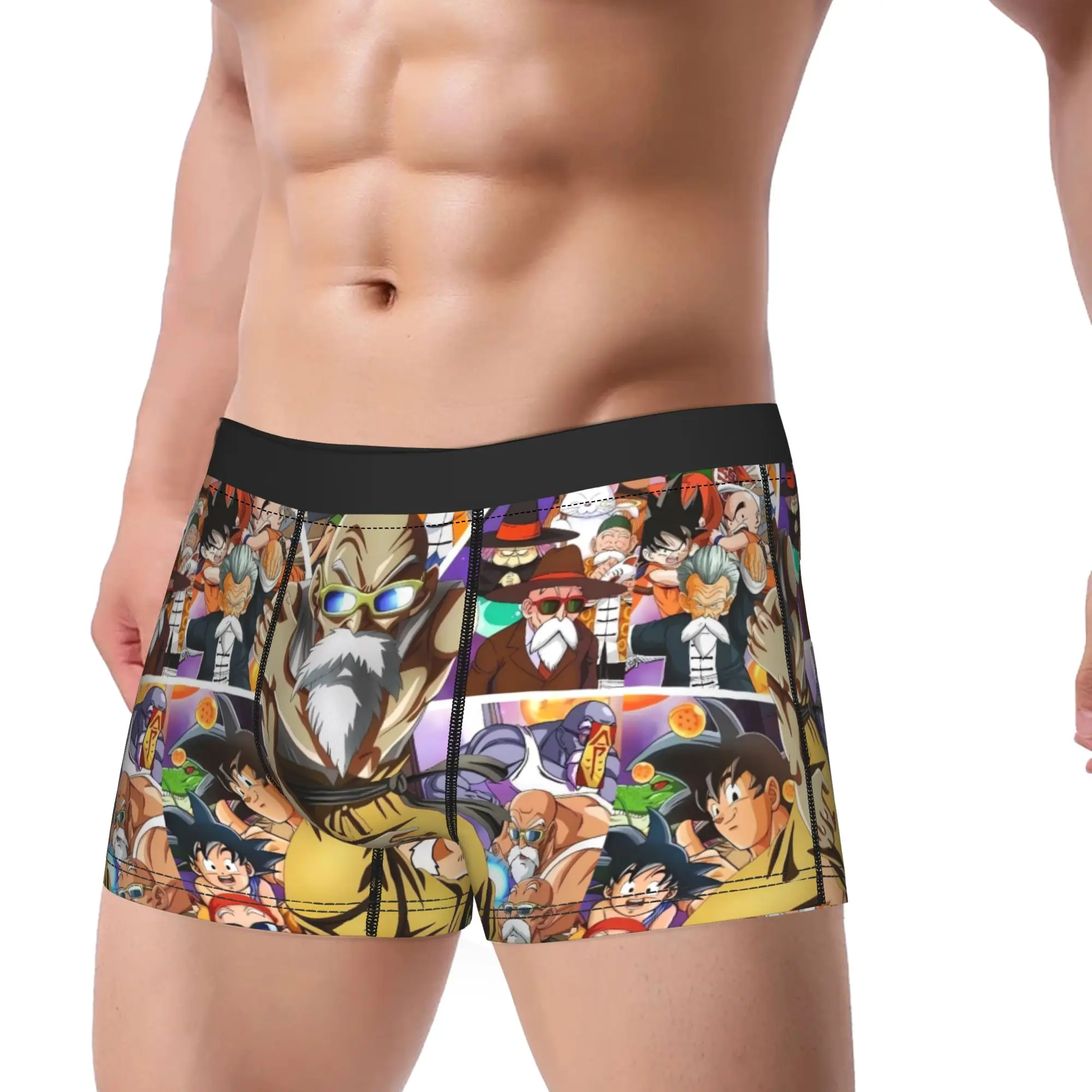Anime Dragon Ball Master Roshi Boxer Brief  Underwear Quality Males Soft Trend Boxershorts Pattern Oversize Underpants