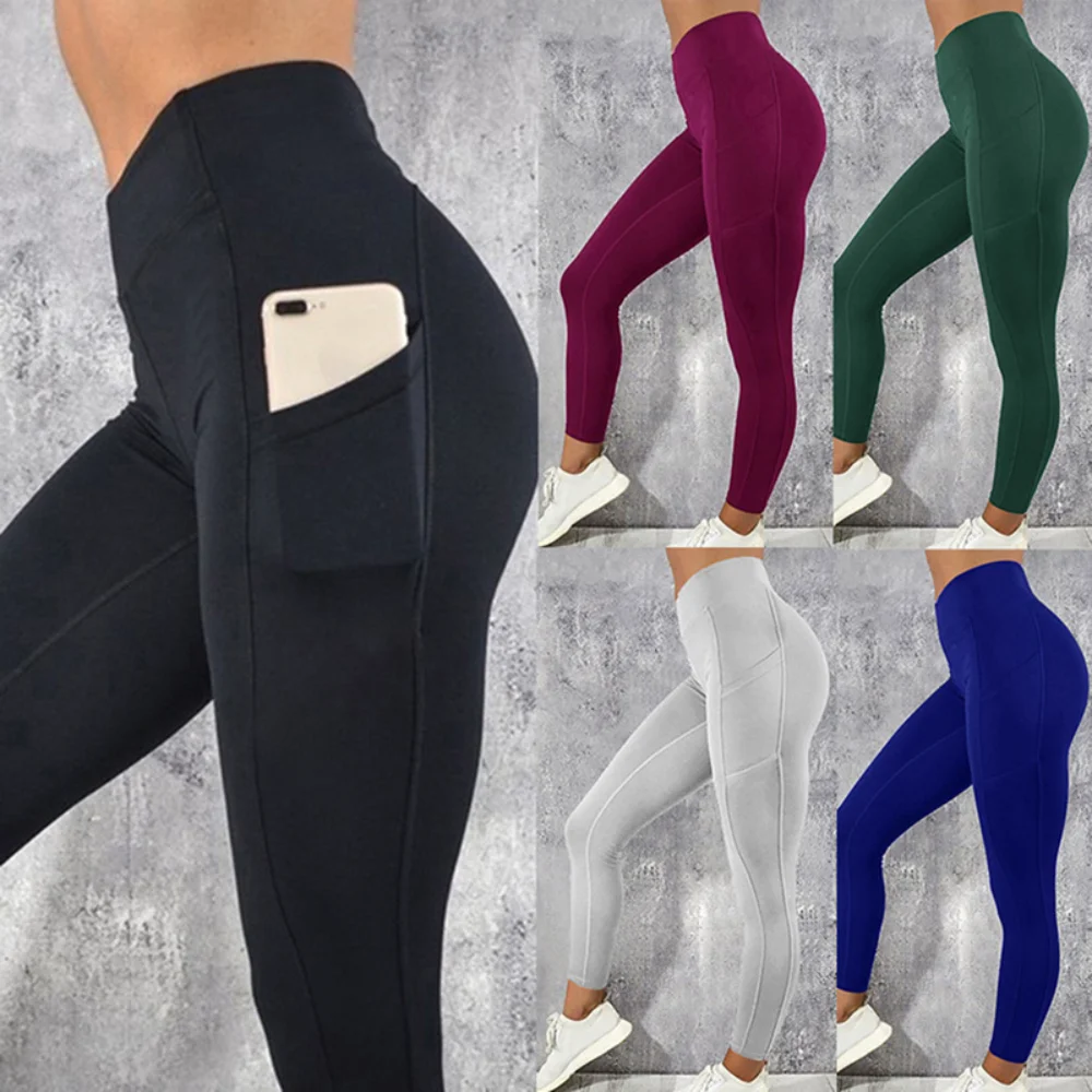 

Fitness 2023 Sports Yoga Leggings, Running Sports Fitness Pants, Side Phone Pockets Womens Clothing Sexy Girl Pants Women