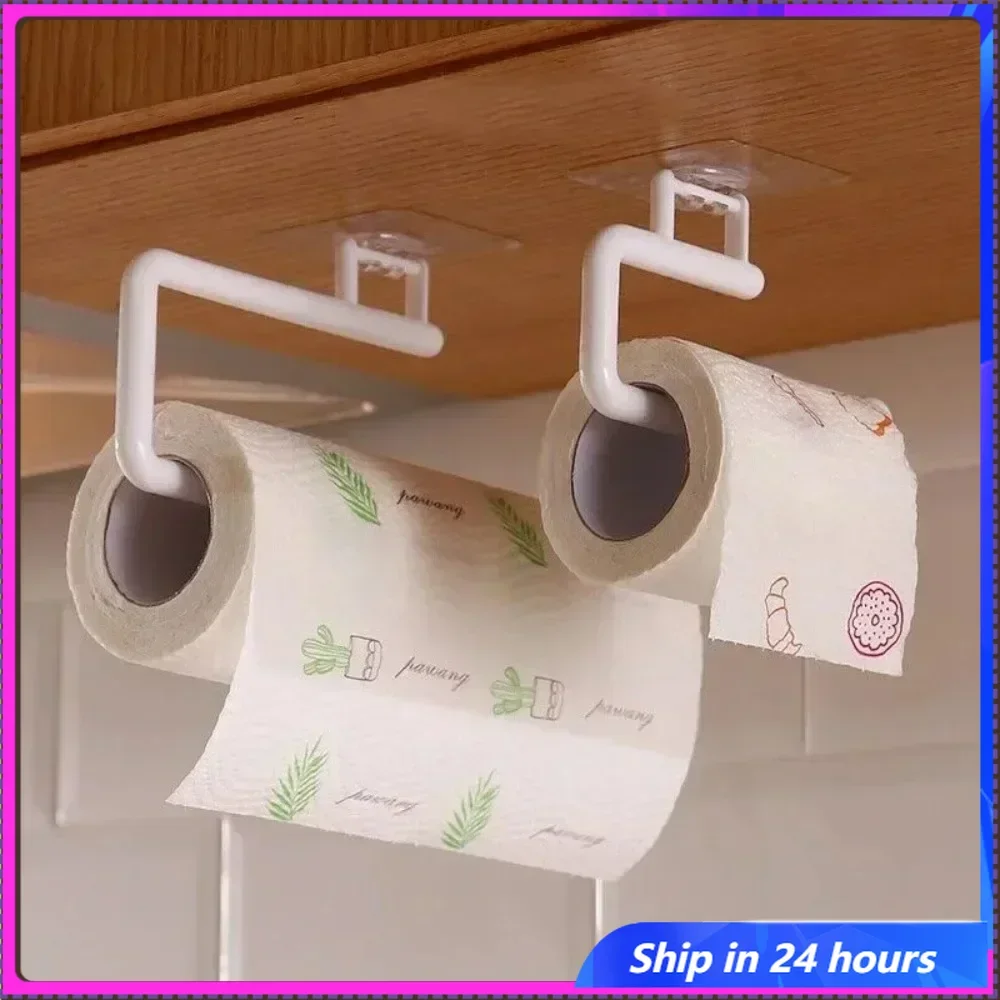

10pcs Toilet Paper Holders Self-Adhesive Kitchen Washroom Roll Stand Adjustable Towel Plastic Rack for Bathroom Tissue Storage