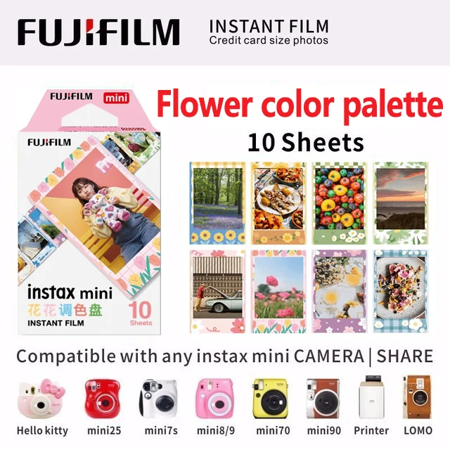 Original Fujifilm Instax Mini 12 11 8 9 Film Flower color palette Fuji Instant Photo Paper For 70 7s 50s 90 25 Share SP-1 Camera