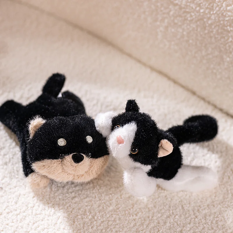 17CM Kawaii Cartoon Simulation Forest Animal Cat Raccoon Fox Stuffed Plush Toy Children's Shiba Inu Piggy Handmade Doll Gift