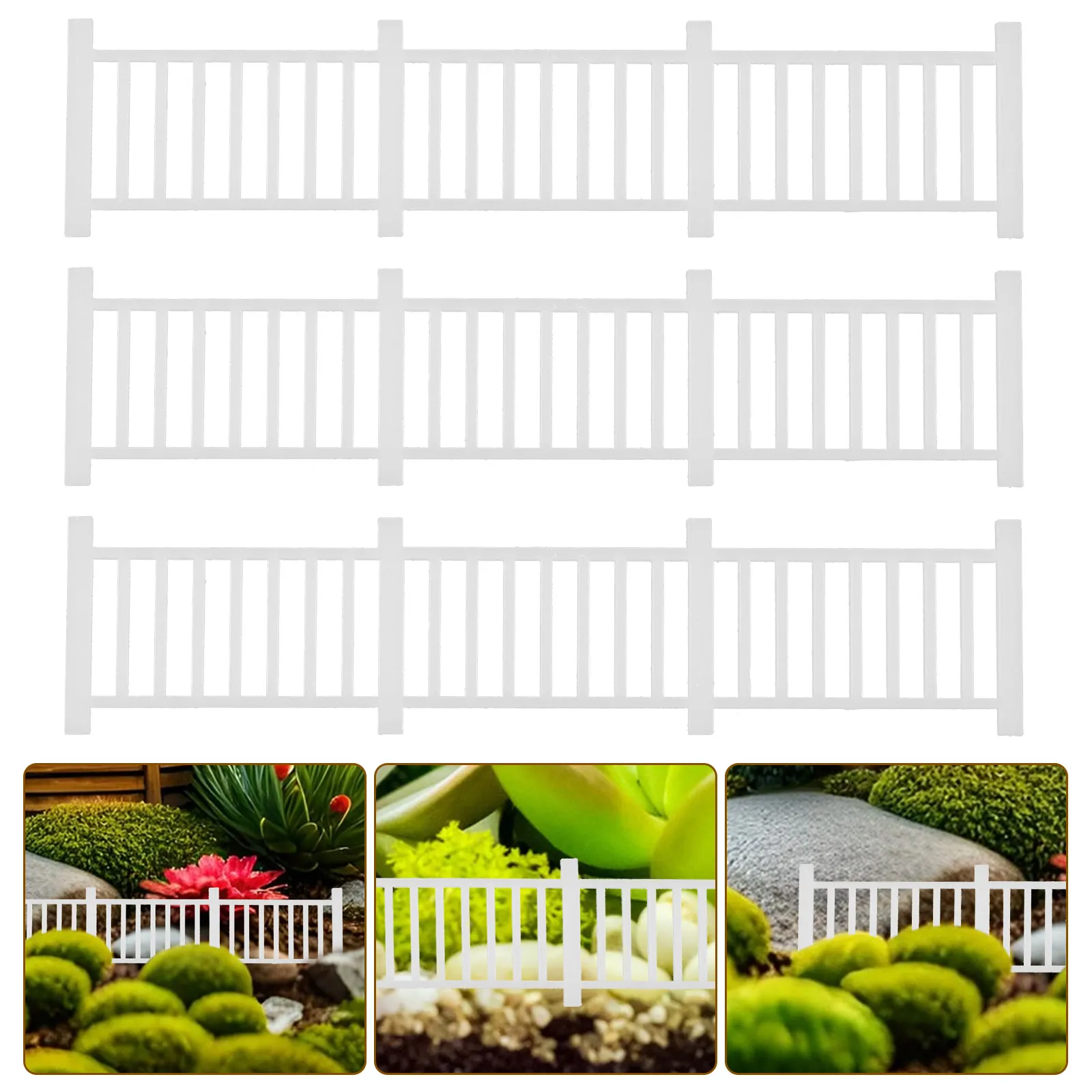 

8Pcs Exquisite Vintage Mini Fence Set for Micro Landscape Decor Miniature Garden Fence Basing Materials for Miniatures Landscape
