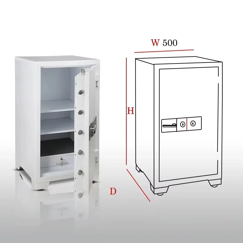 صندوق إيداع آمن مقاوم للحريق ومضاد للسرقة مع قفل بصمة الإصبع مادة فولاذية لاستخدام تخزين المنزل والمكتب والفنادق