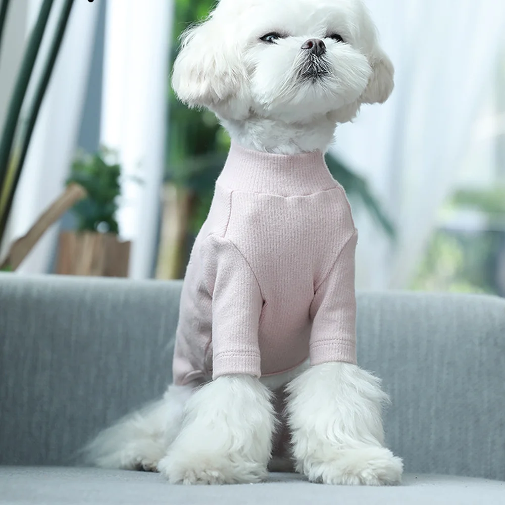 Autumn and Winter Dog Clothes Cotton Bottoming Shirt Tight Fitting Warm Stretch Long Dog Clothes Designer Dog Clothes Dog Shirt