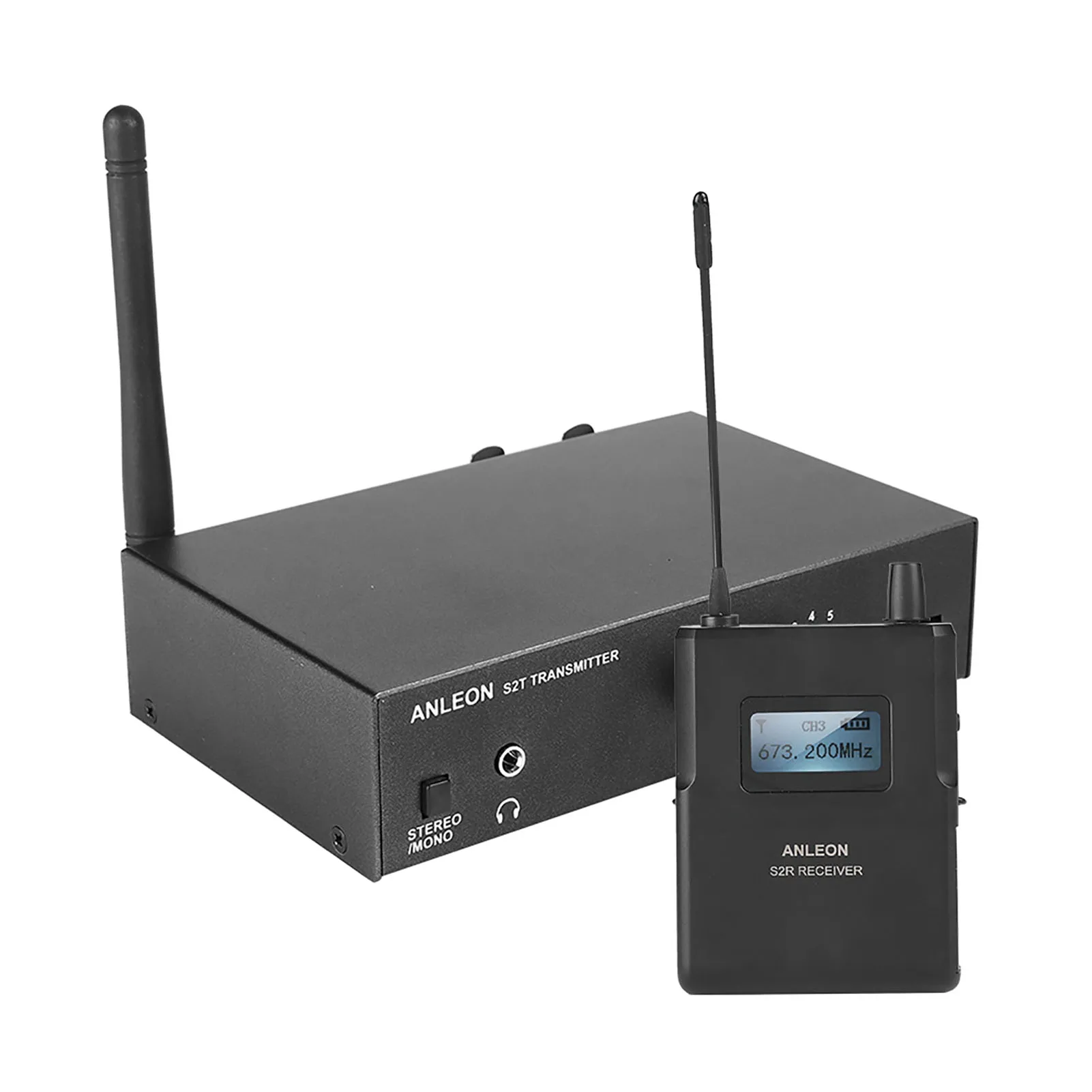 ANLEON S2 UHF Stereo Wireless Condenser Microphone 2 Channel 50M Long Distance Professional Stage