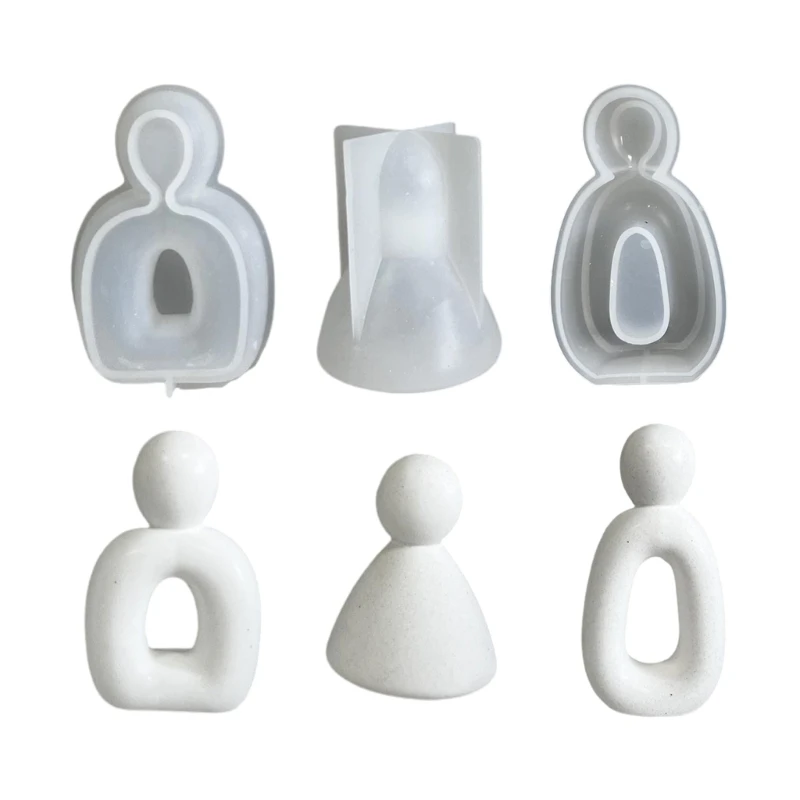 Set of 3 Silicone Mold Set for Crafting Family Figurine Decorations Present 40GB