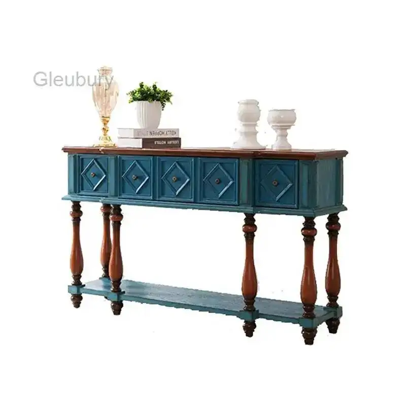 

Роскошные винтажные консольные столы в стиле середины века, американские ретро-столы премиум-класса, консольные столы с красивыми металлическими ручками, мебель для гостиной