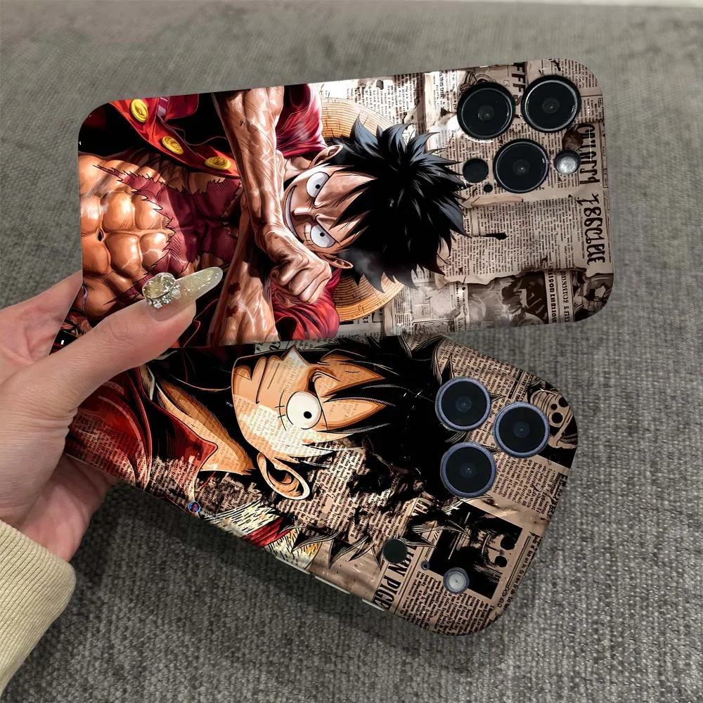 

Fashion One Piece Luffy Cover For Apple iPhone 17 16 15 14 13 12 11 X XS XR Air Pro Max Plus Mini Feilin Wave Oil Shell