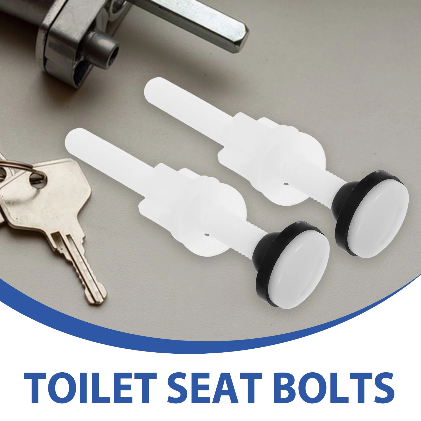 

Pom Tank Bolts Set With Gaskets Heavy Duty Waterproof Replacement For Toilet Seat Fixing Kit Durable Toilet Repair Parts