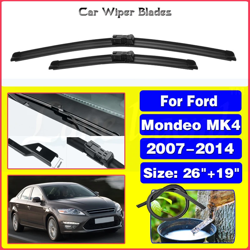 

Wiper LHD Front Wiper Blades For Ford Mondeo 4 2007 - 2014 Windshield Windscreen Window Car Rain Brushes 26"+19"