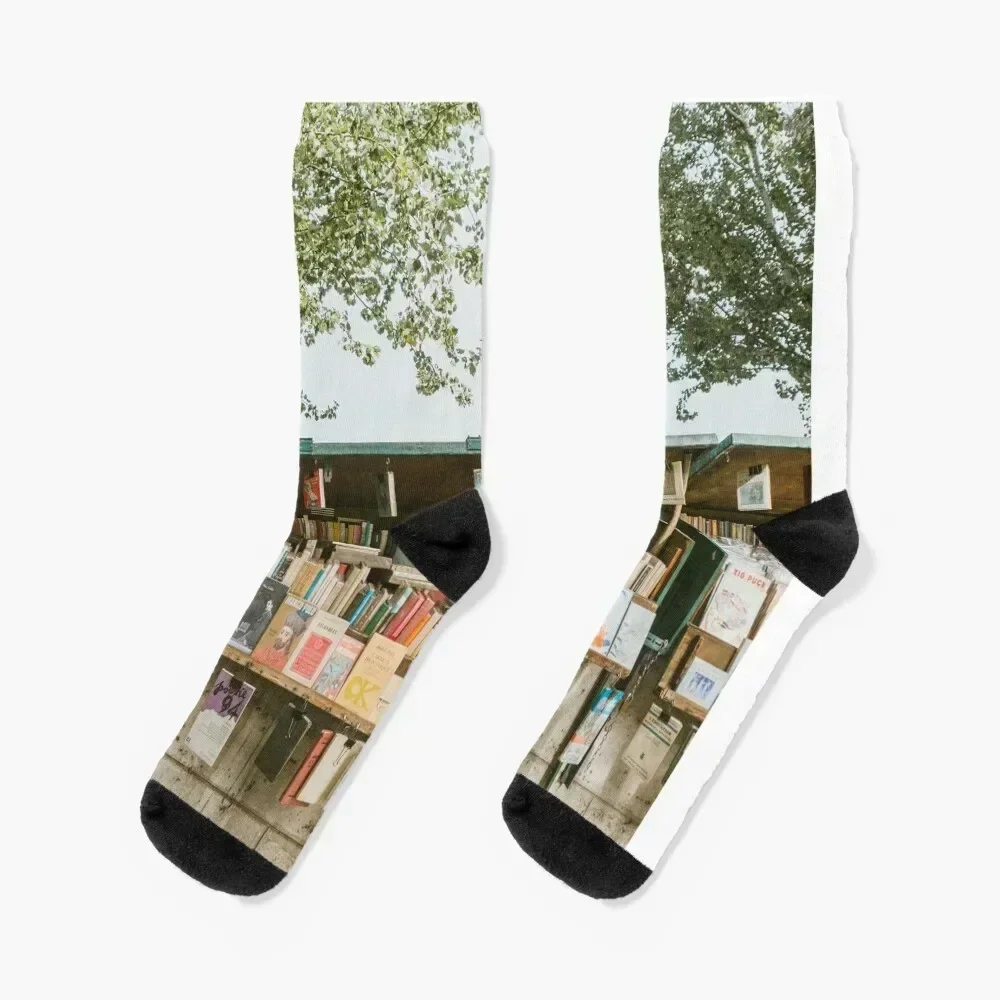 

Book Vendor stall seen on the Streets of Paris Socks new year custom sports basketball happy Man Socks Women's