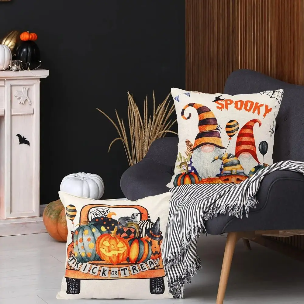 2Pcs Home Textile 45x45cm Throw Pillow Cover Dacron Luxury Pillow Case Comfortable Pumpkin Figure Cushion Cover Living Room