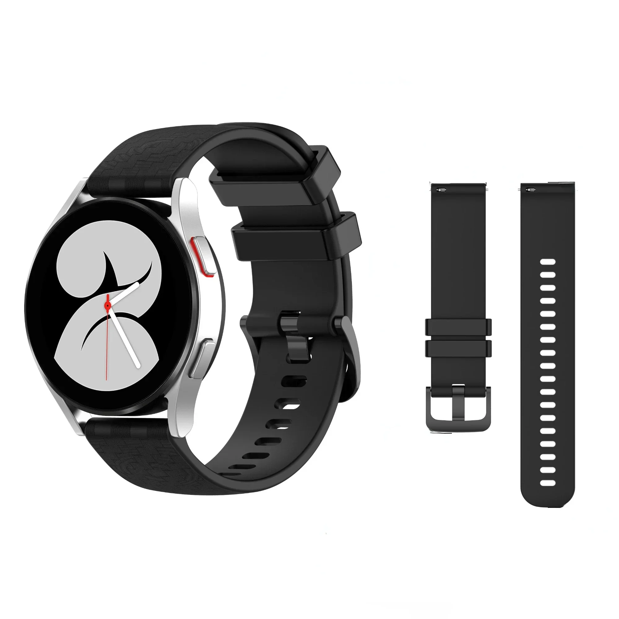 22/20mm Silicone Strap For Samsung Galaxy Watch 7/6/5/4/3 Huawei Watch 5/4/3/GT2 Carbon Fiber Pattern Bracelet Amazfit GTR4/GTS4
