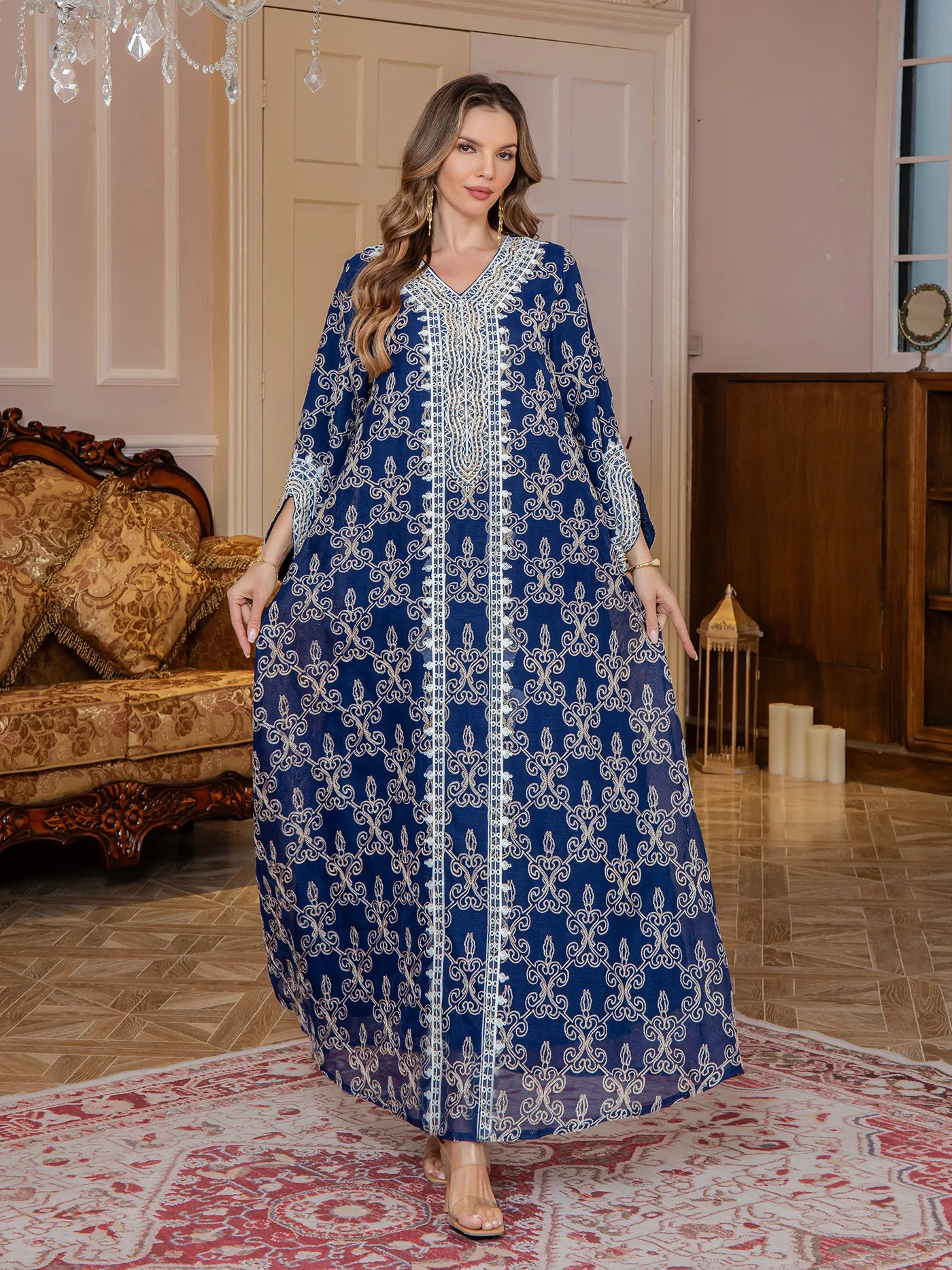 

2025 Vestido Largos Party Caftan Jalabiya Ramadan New Ramadan Muslim Elegant Embroidery Women's Clothing Dubai Maxi Abayas