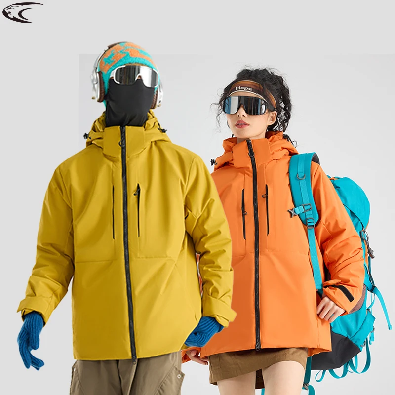 

LNGXO Unisex Waterproof Fleece Jackets Winter Windproof Thermal Windbreaker Men Women Hiking Camping Skiing Climbing Raincoat