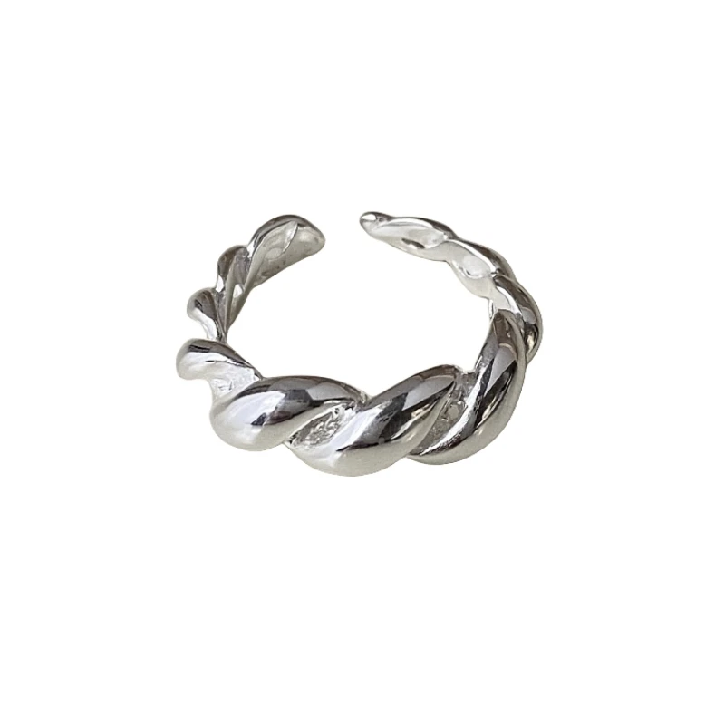

Sterling silver croissant gold ring niche design simple winding index finger ring tail ring