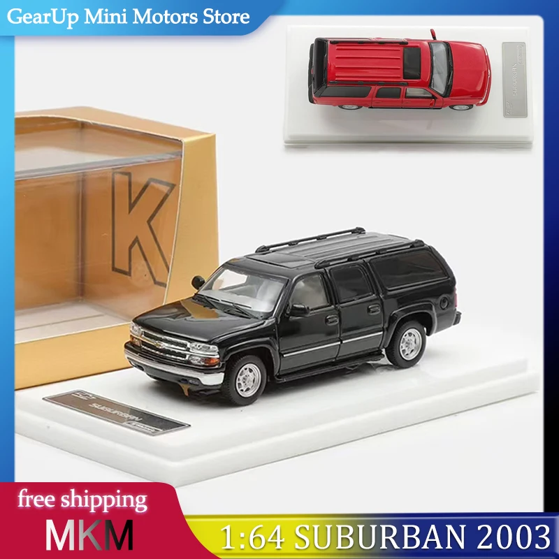 

Модель внедорожника из сплава MK 1:64 Chevrolet Suburban 2003, черная/красная коллекционная копия для любителей автомобилей и игрушек в стиле ретро
