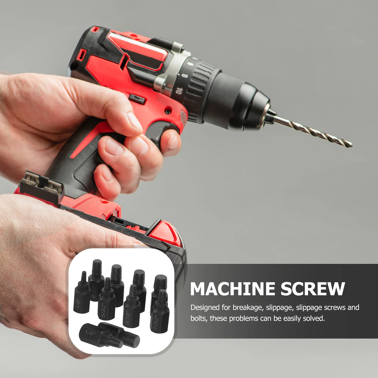 

1 set 1 Set Screw Extractor Kit 1/8 To 13/32 Inch Heavy Duty Bolt Extractor For Stripped Broken Screws Removal Tool Hand Tools